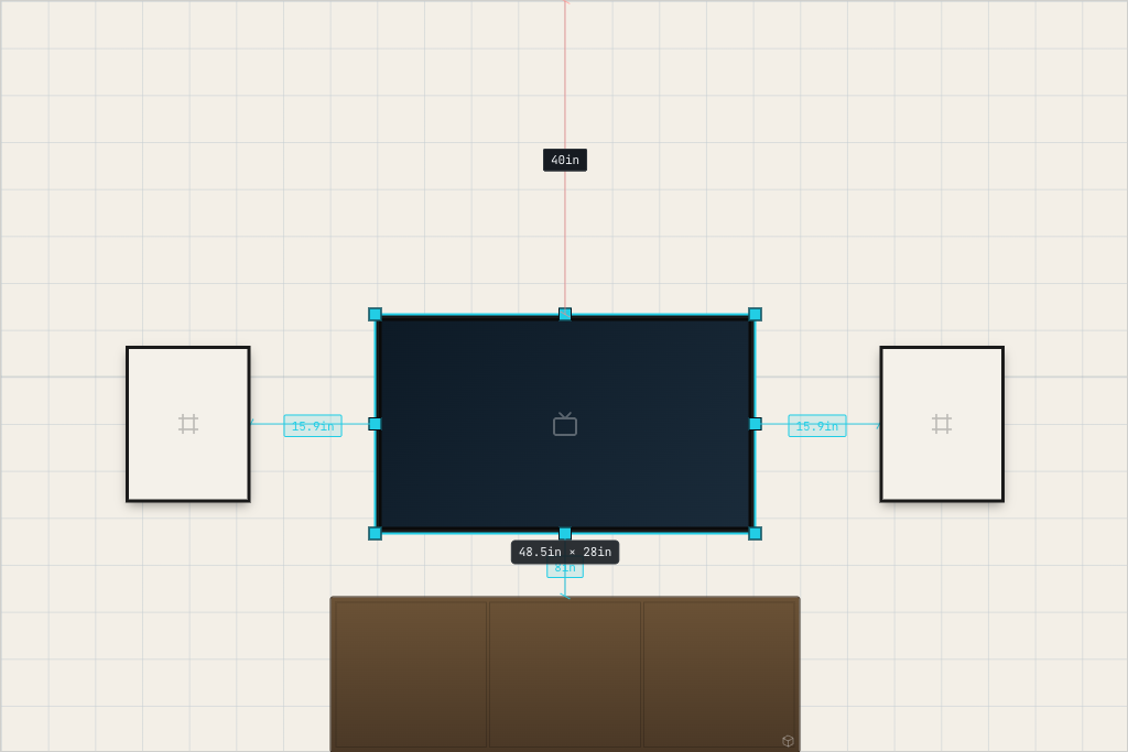 A wall layout sketched onto the workbench.